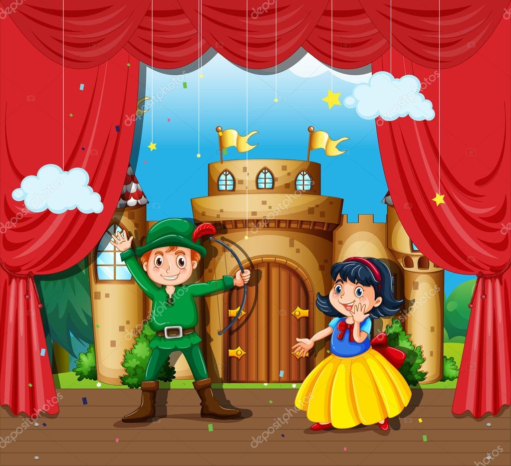 depositphotos 82746224 stock illustration children doing stage drama